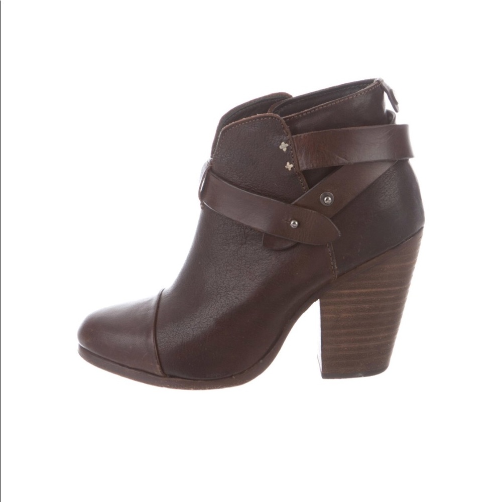 Dark brown leather Rag & Bone Harrow ankle boots